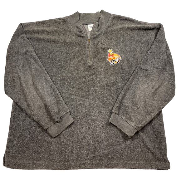 Vintage Mens Size XL Bart's First Class Ride Barq's Root Beer Pullover Sherpa - Picture 1 of 12
